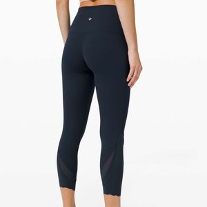Lululemon Wunder Under High-Rise Crop 23" *Scallop Full-On Luxtreme True Navy